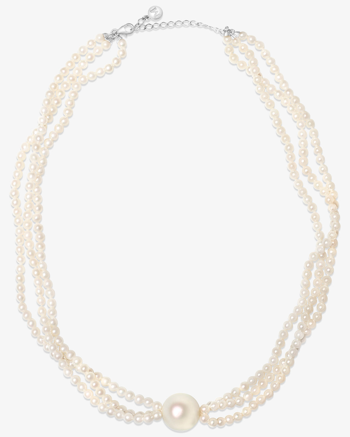 Collar de plata de 45cm con perlas variadas Lune