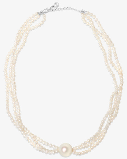 Collar de plata de 45cm con perlas variadas Lune