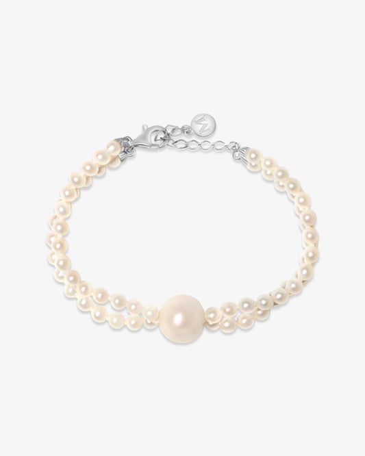 Pulsera de dos hileras de perlas Lune