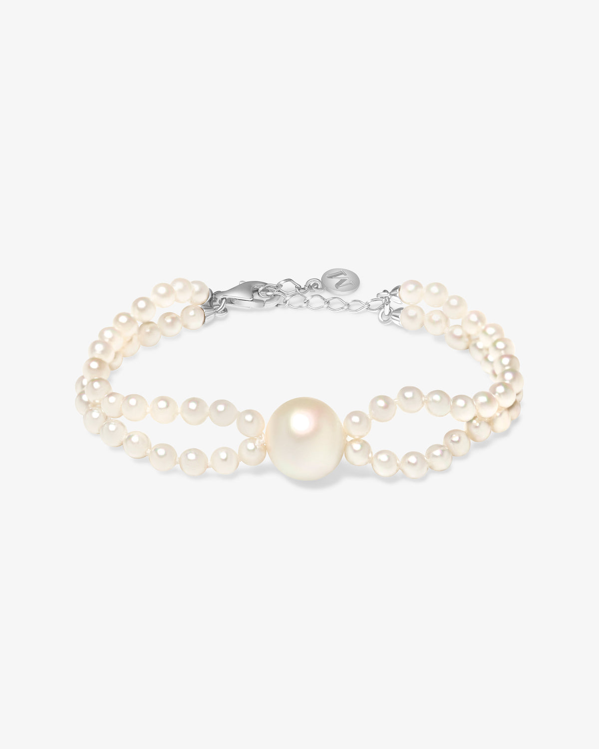 Armband mit zwei Reihen aus Perlen Lune