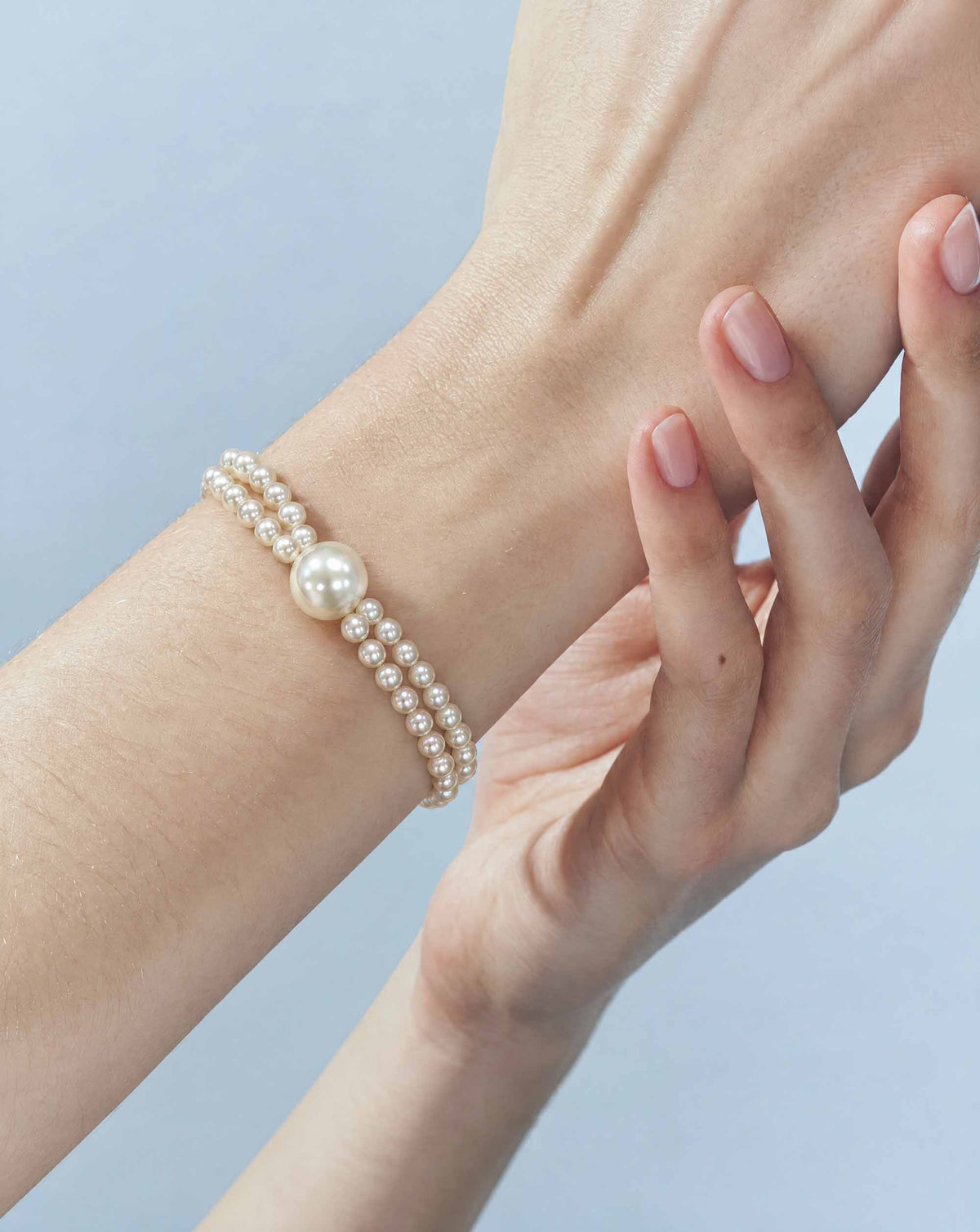Pulsera de dos hileras de perlas Lune