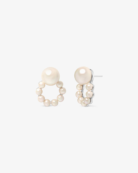 Pendientes de perlas en aro Lune