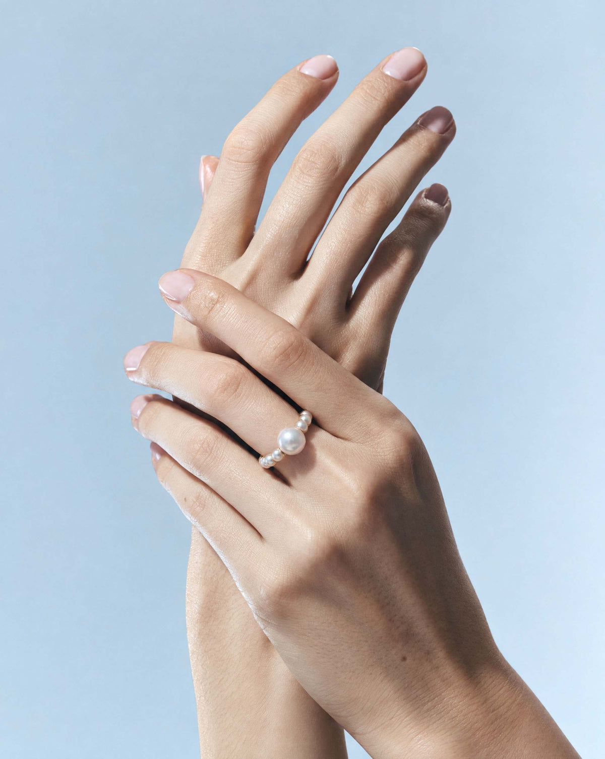 Anillo de perlas en cascada Lune