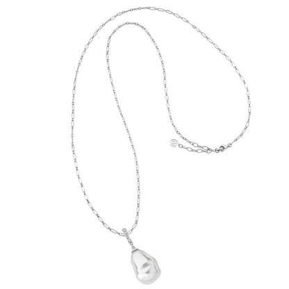 Collar Plata Rodiada Blanco Aina