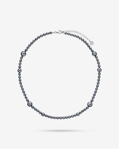 Necklace, grey pearl, Essence