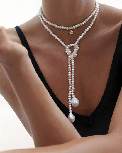Open necklace pearls Baroque