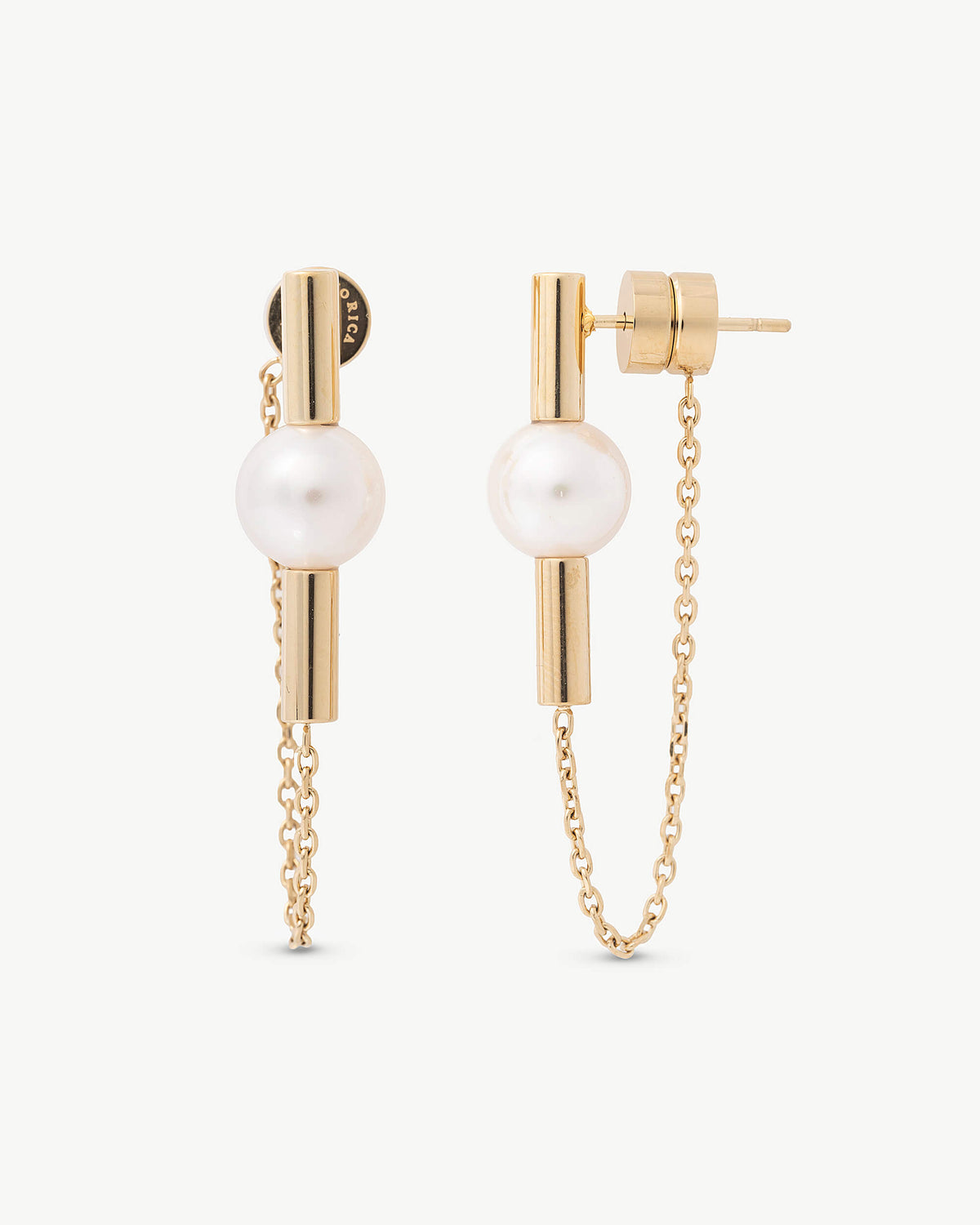 8 mm goldene Perlenohrringe Lagom