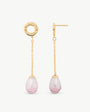 Long Pearl Earrings 12mm Bicolor Ruby Luar