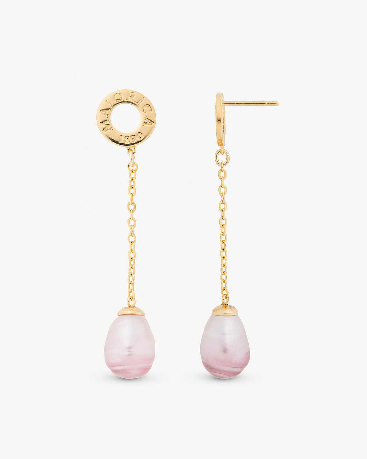 Long Pearl Earrings 12mm Bicolor Ruby Luar