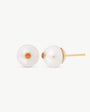 Pendientes Perla 8mm y Circonita Naranja Color Pop
