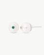 Pearl Earrings 8mm and Green Zirconia Color Pop