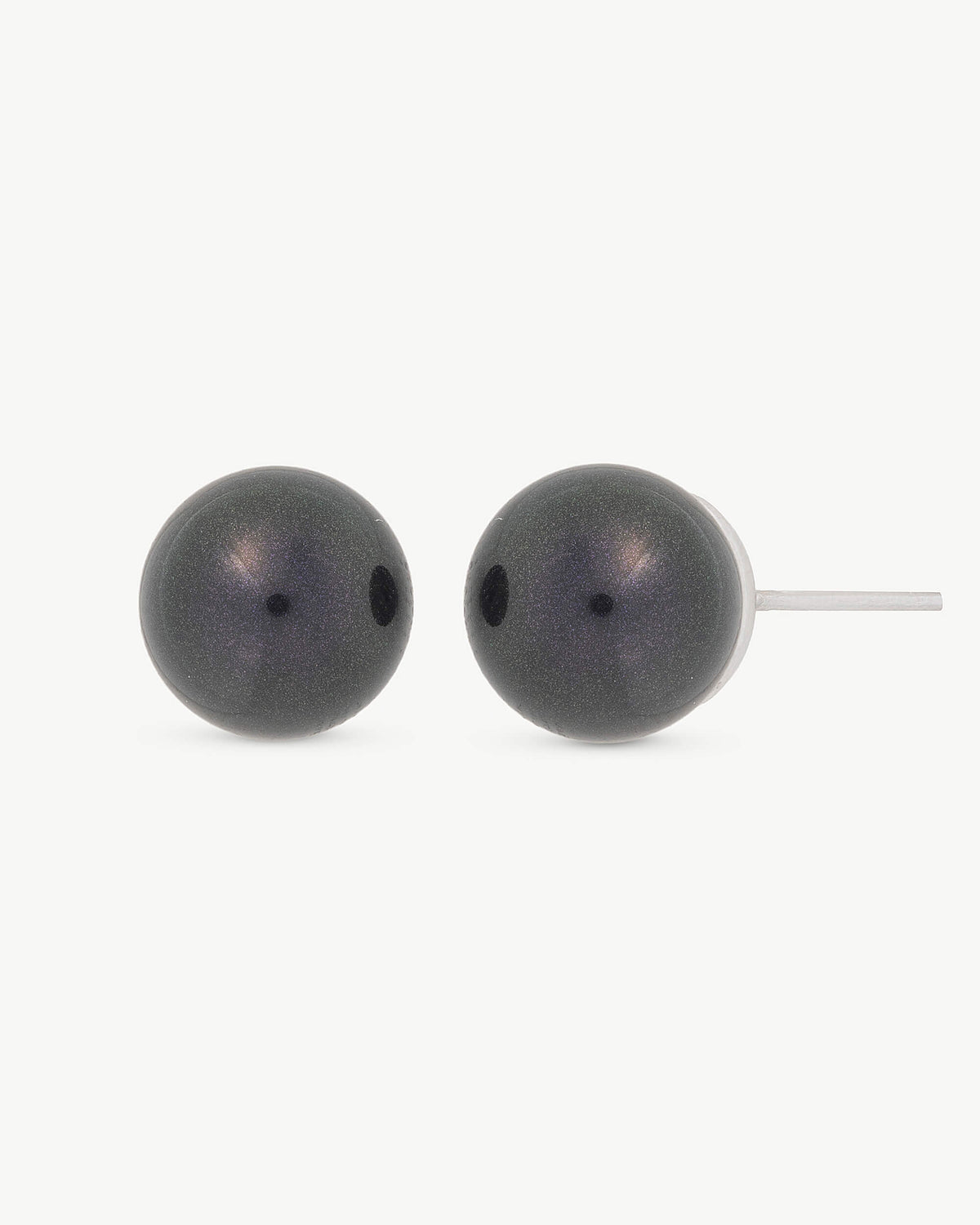 10 mm schwarze Perlenohrringe Lyra