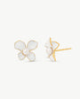 4 mm weiße Perlenohrringe Flowers