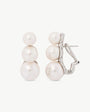Pendientes Triple Perla Blanca Twins & Triplets