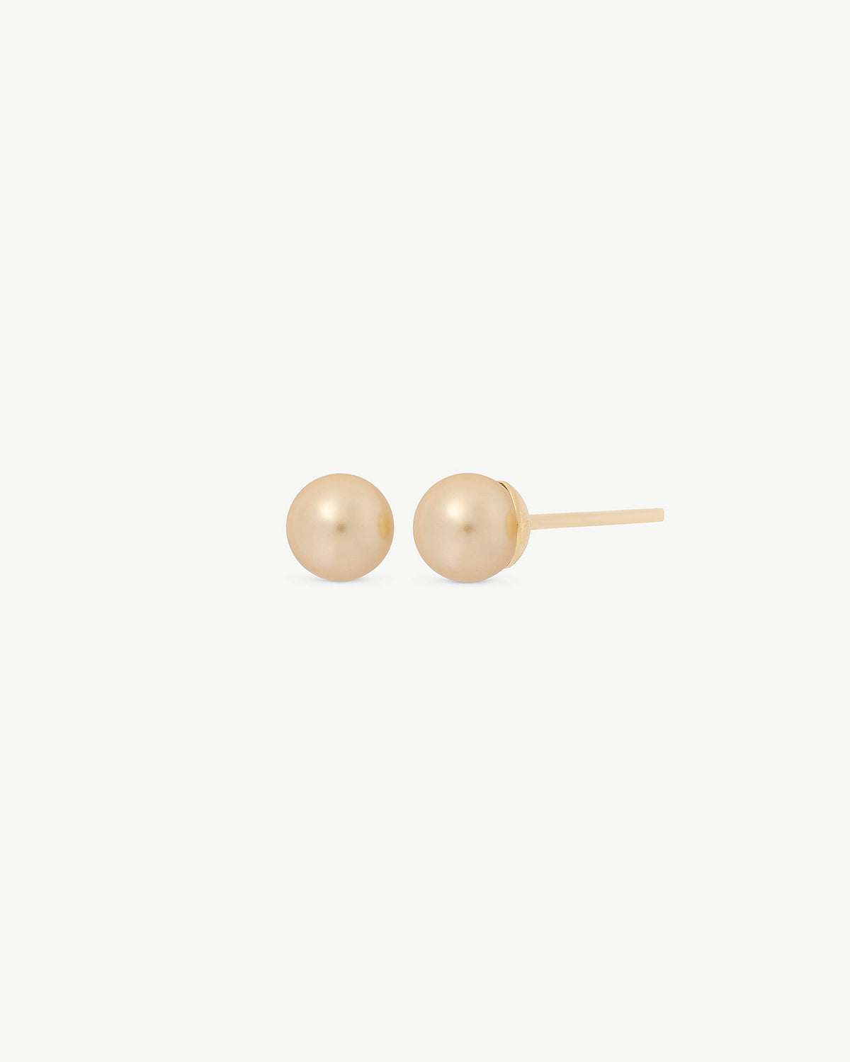 4 mm Champagner-Perlen-Goldohrringe Lyra