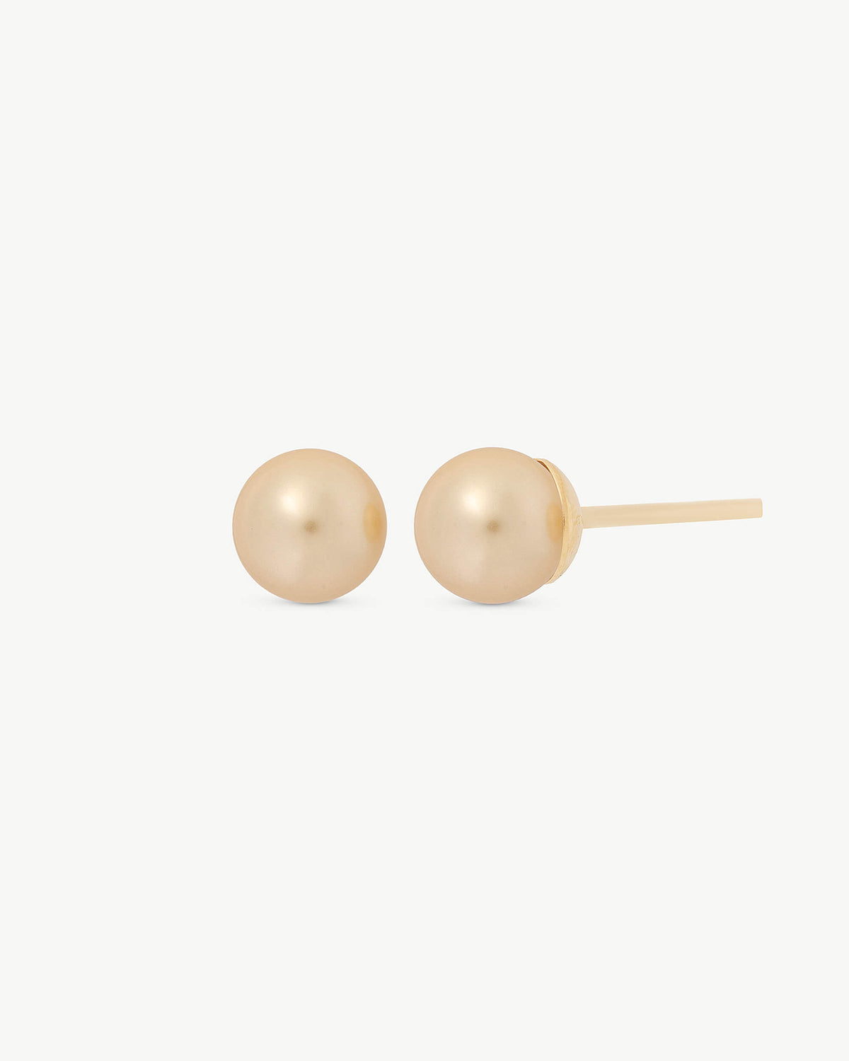6 mm Champagner-Perlen-Goldohrringe Lyra