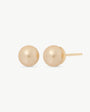 8 mm Champagner-Perlen-Goldohrringe Lyra