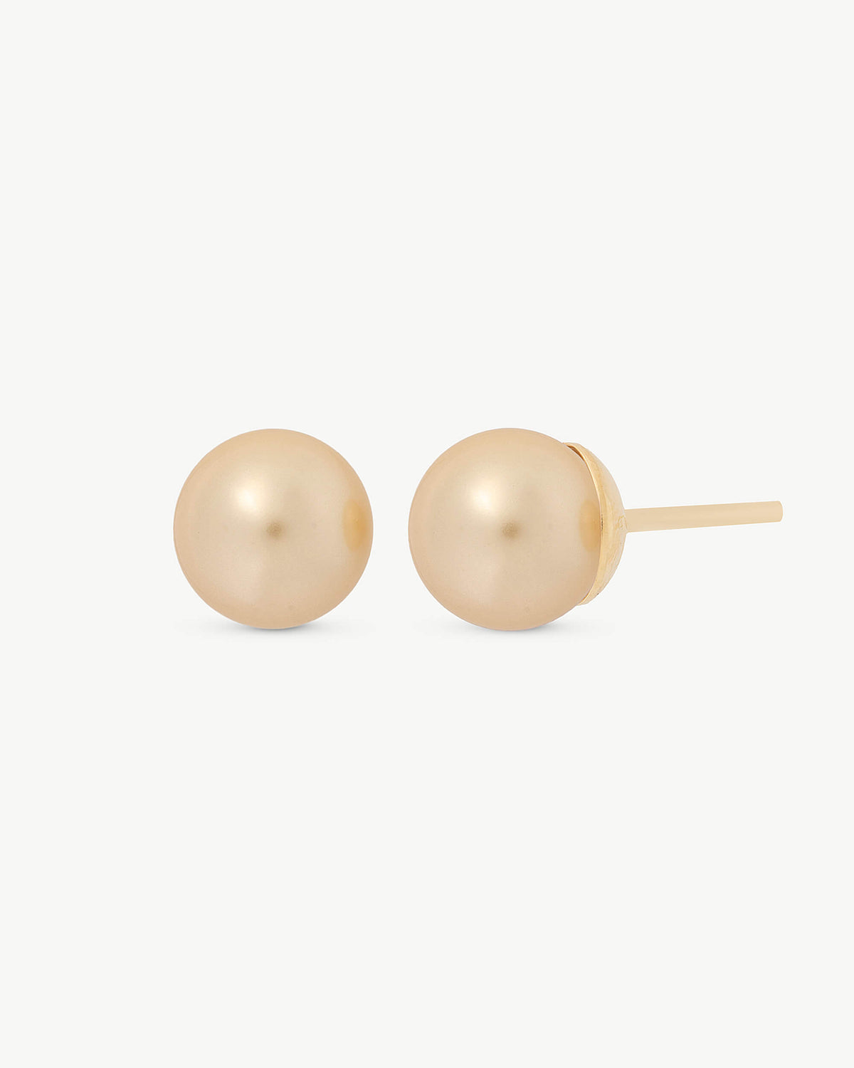 8 mm Champagner-Perlen-Goldohrringe Lyra