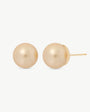 10 mm Champagner-Perlen-Goldohrringe Lyra