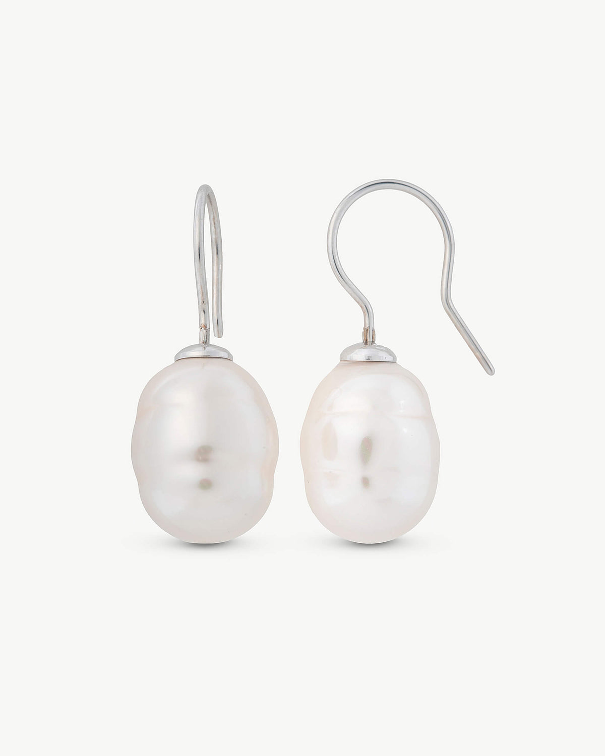 Baroque Pearl Earrings 12mm Silver Agora