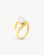 8 mm Perlen- und Zirkonia-Goldring Selene