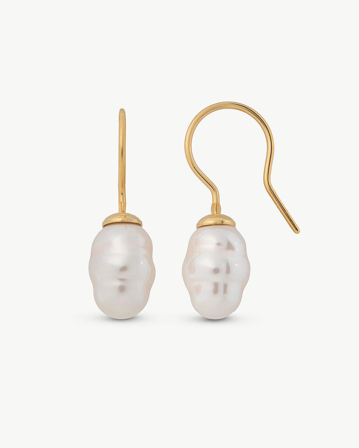 Baroque Pearl Earrings 8mm Golden Agora