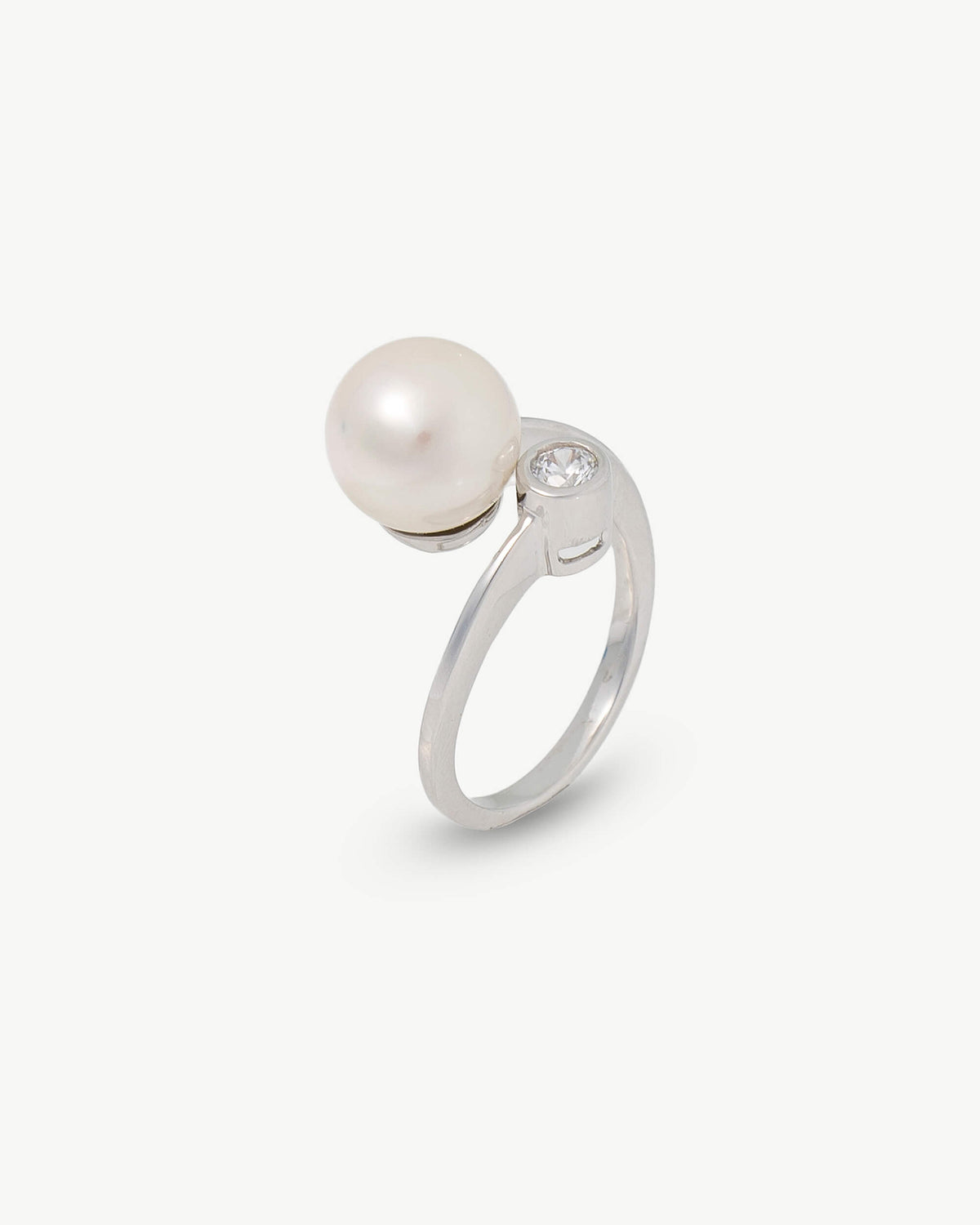 Anillo Perla 10mm y Circonita Redonda Selene
