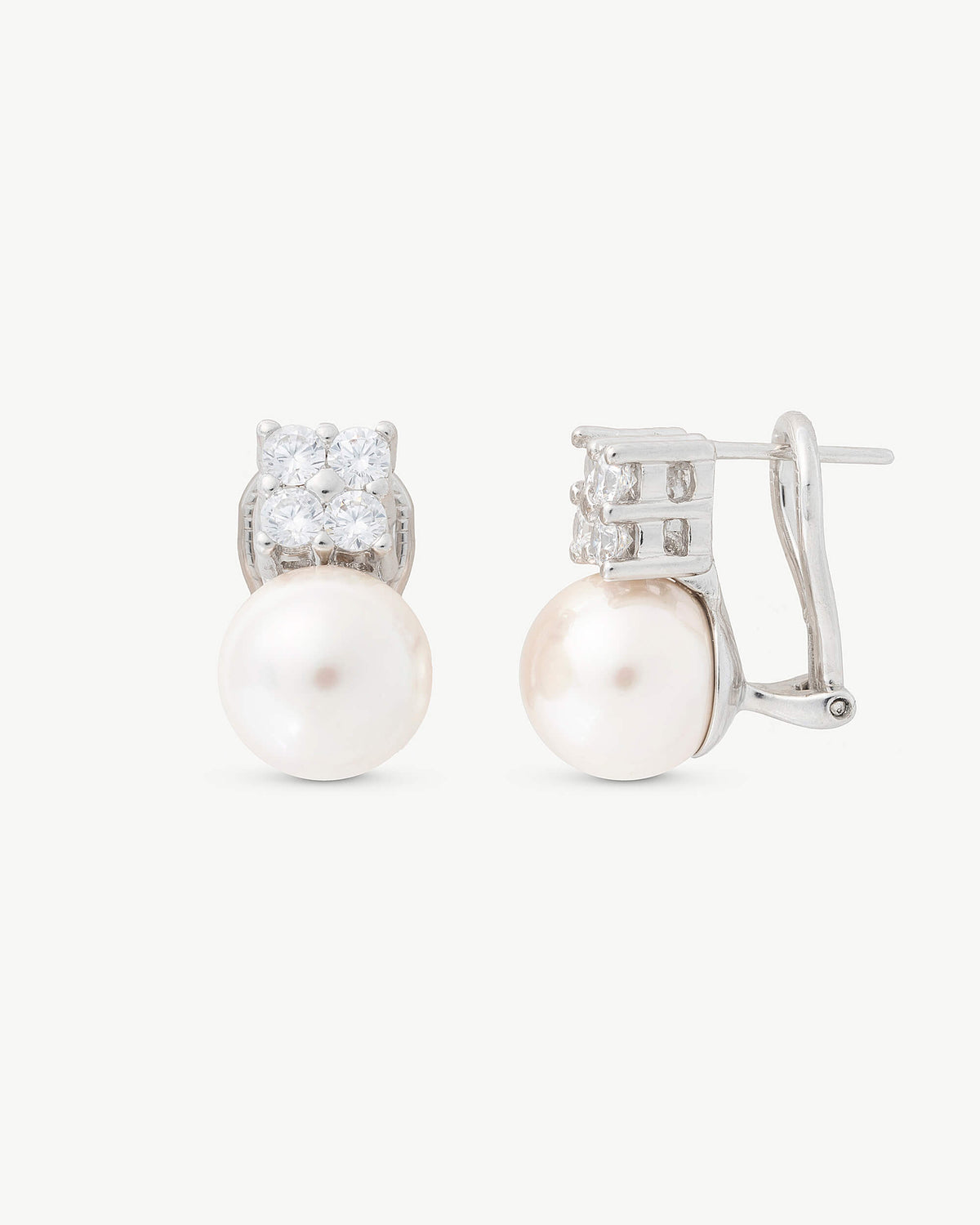 Pendientes Perla 10mm y 4 Circonitas Selene