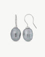 Pendientes Perla Barroca 12mm Gris Ágora