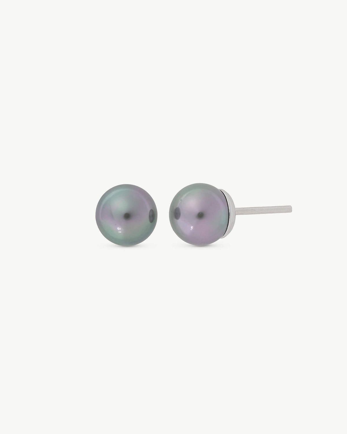 6mm graue Perlenohrringe Lyra