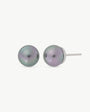 8mm graue Perlenohrringe Lyra