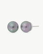 10 mm graue Perlenohrringe Lyra