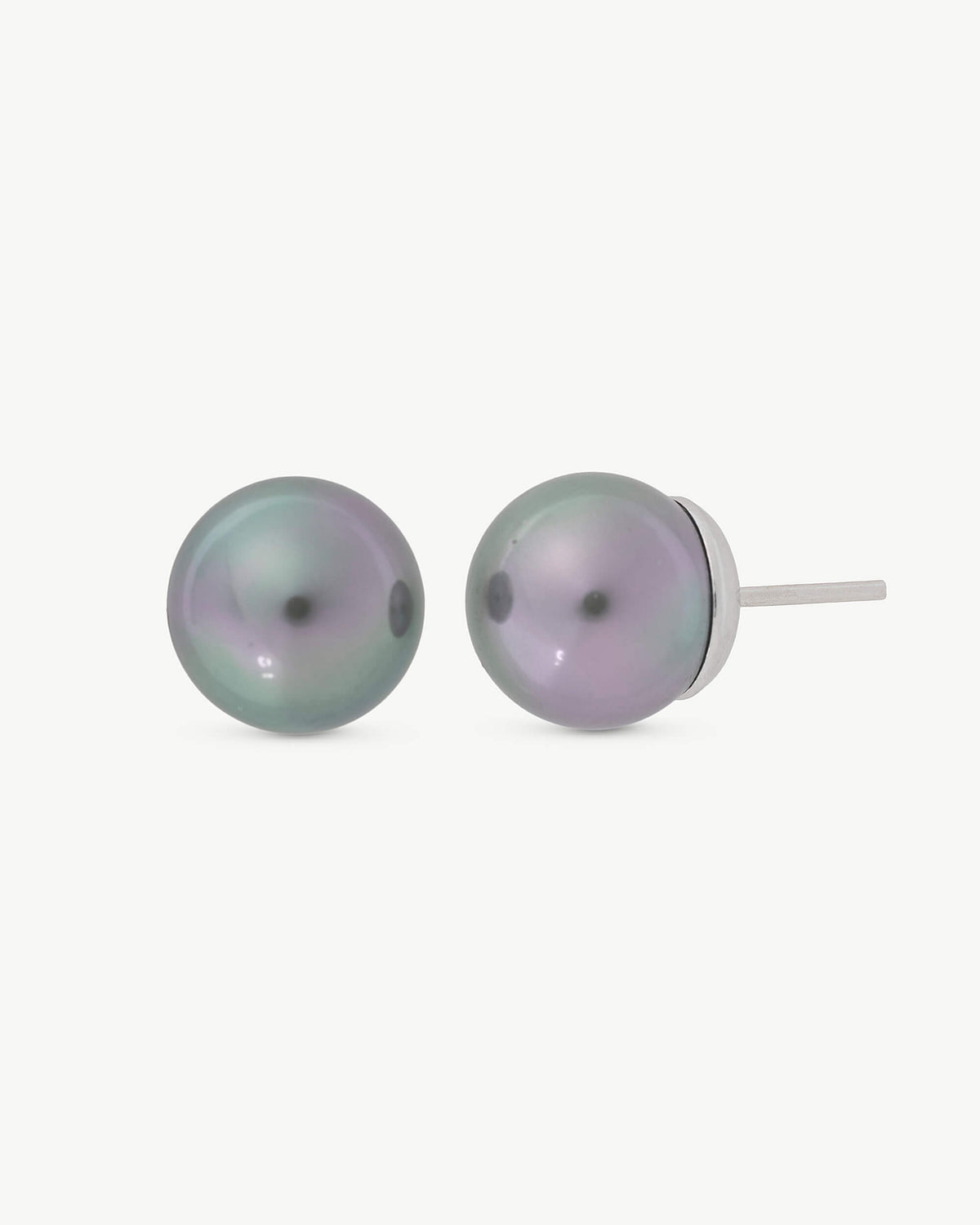10 mm graue Perlenohrringe Lyra