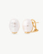 Pendientes Cierre Omega Perla Barroca 12mm Dorado Ágora