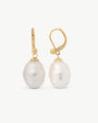 Short Baroque Pearl Earrings 12mm Golden Agora
