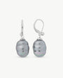 Pendientes Cortos Perla Barroca 12mm Gris Ágora