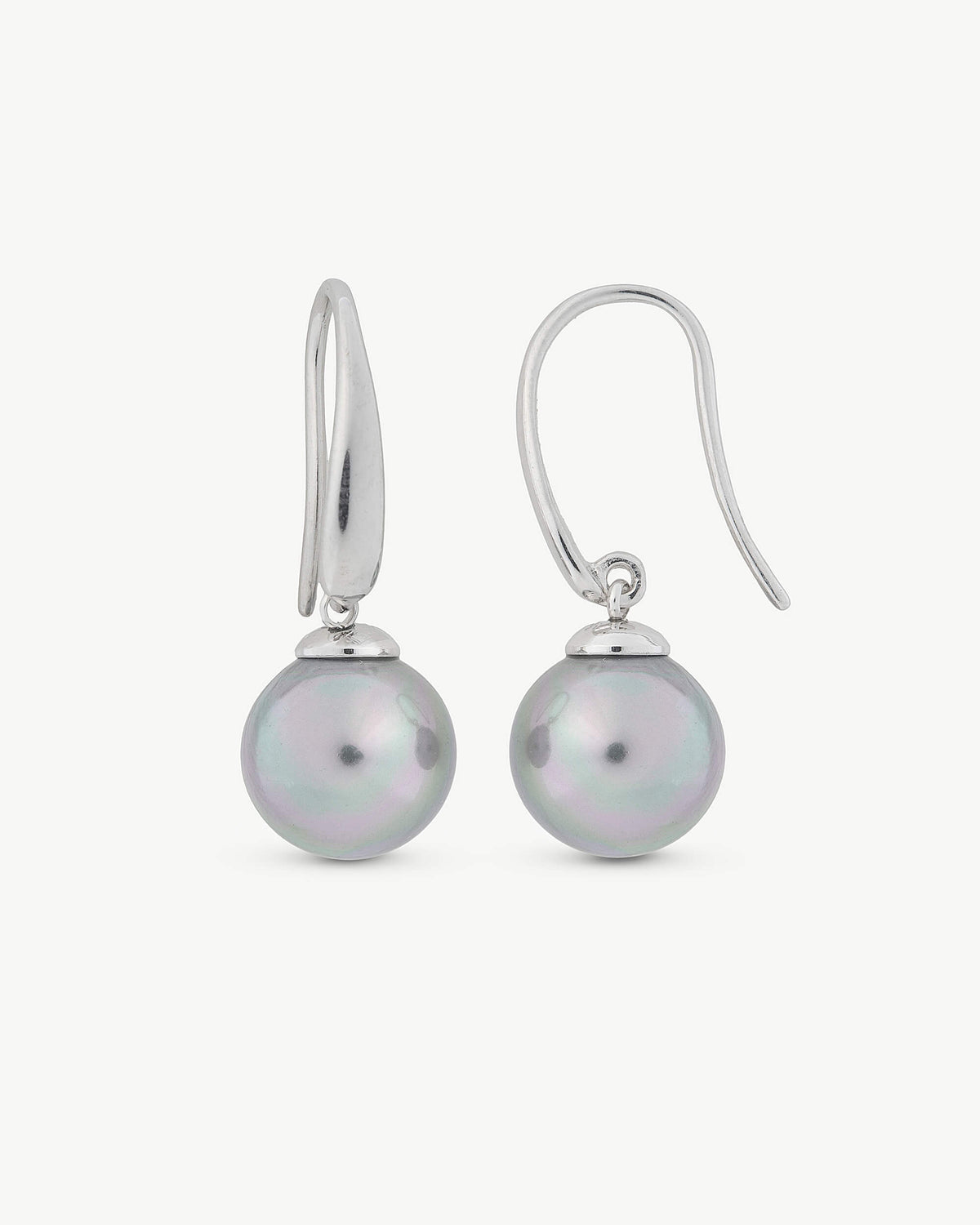 Pendientes Cortos Perla Gris 10mm Nuada