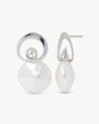 18 mm ovale Perlen-Spiralohrringe