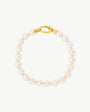 8 mm goldenes Perlenarmband Lyra