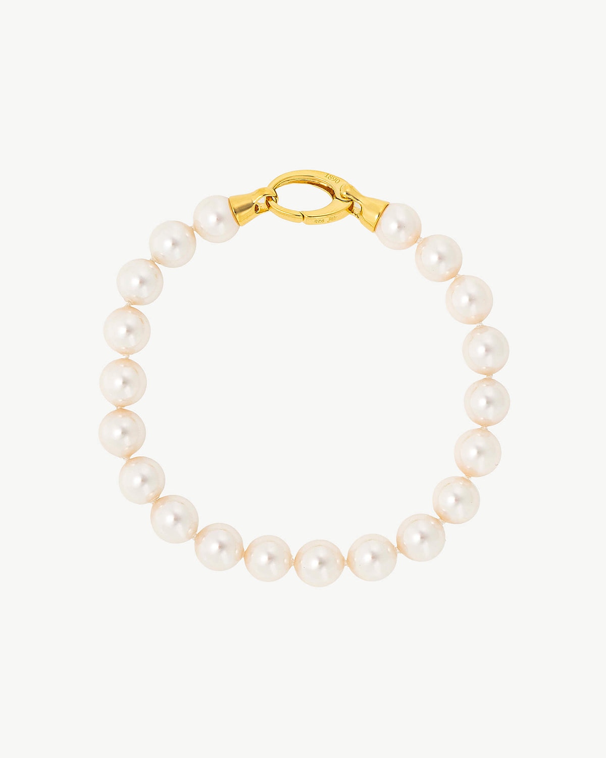 8 mm goldenes Perlenarmband Lyra