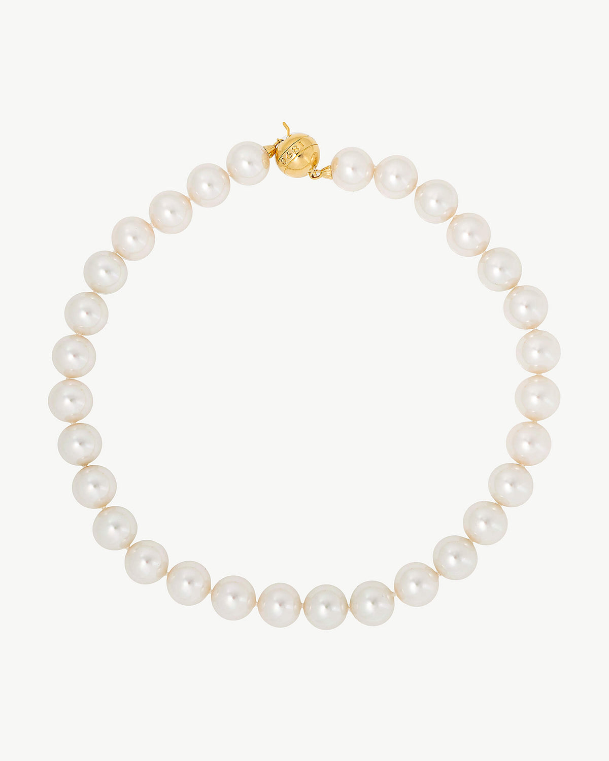 14 mm goldene Perlenkette Lyra