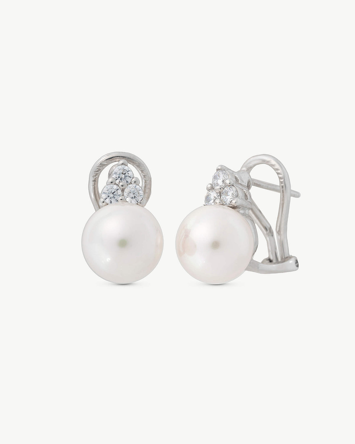 Pendientes Perla 10mm y 3 Circonitas Selene