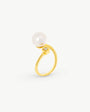 Anillo Perla 10mm y Circonita Cuadrada Dorado Selene