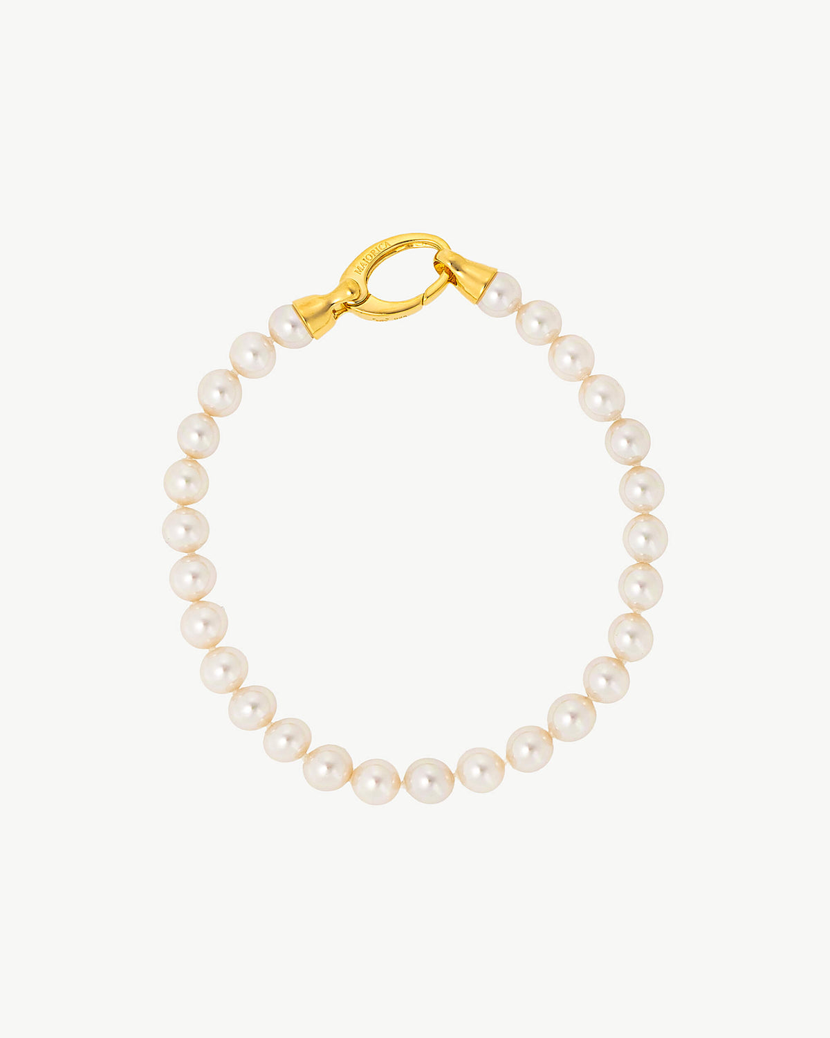 6 mm goldenes Perlenarmband Lyra