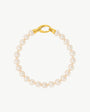 7 mm goldenes Perlenarmband Lyra