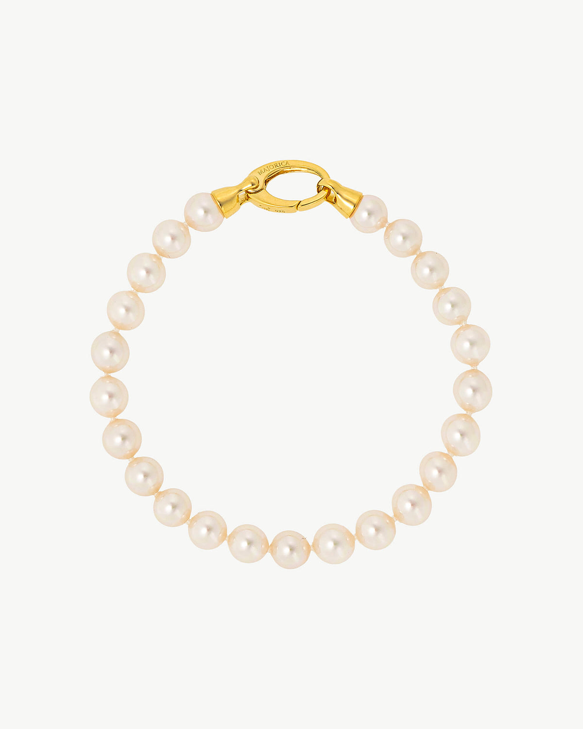 7 mm goldenes Perlenarmband Lyra