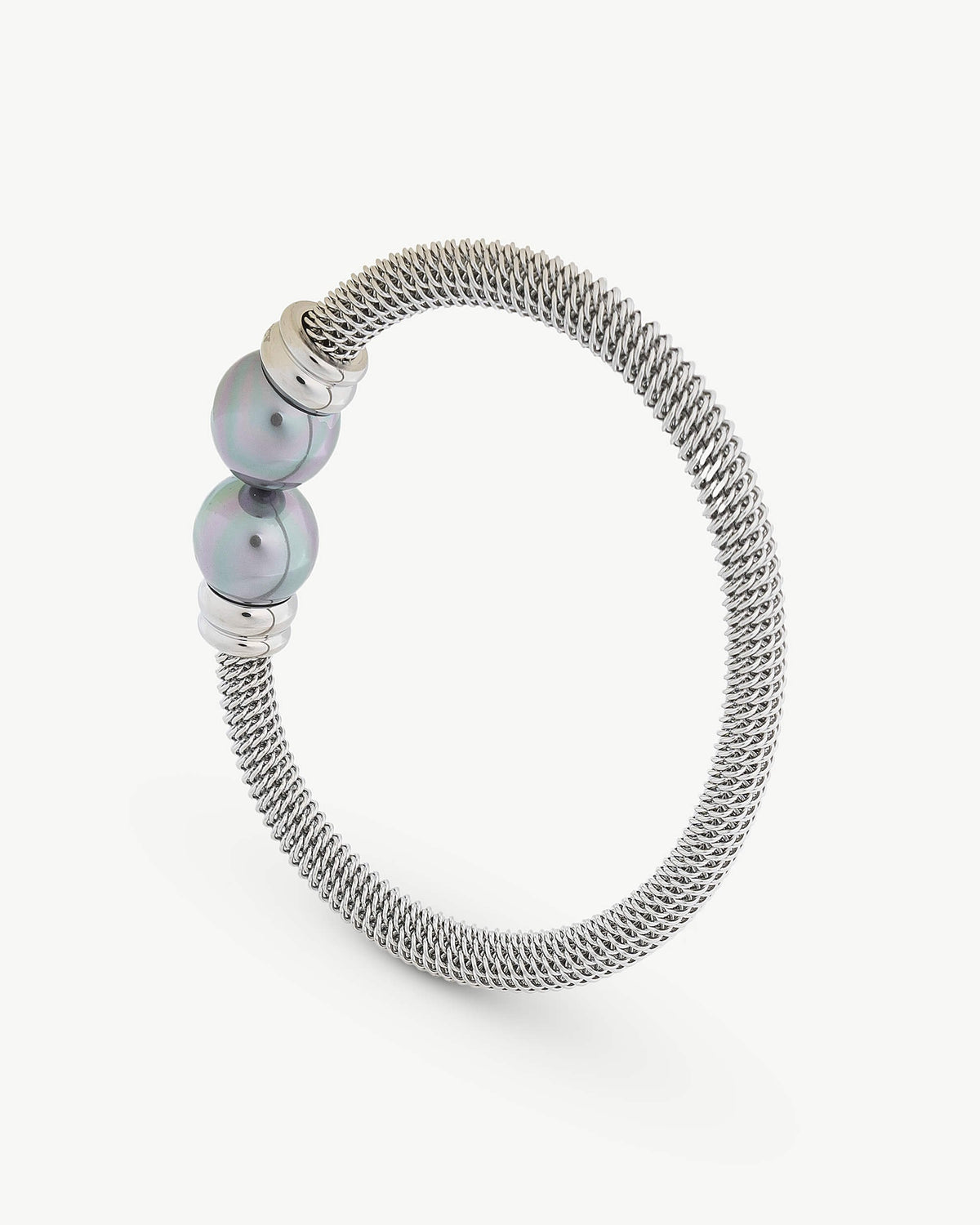 Armband mit zwei grauen Perlen Tender