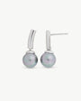 8mm Graue Perlenohrringe Espiga