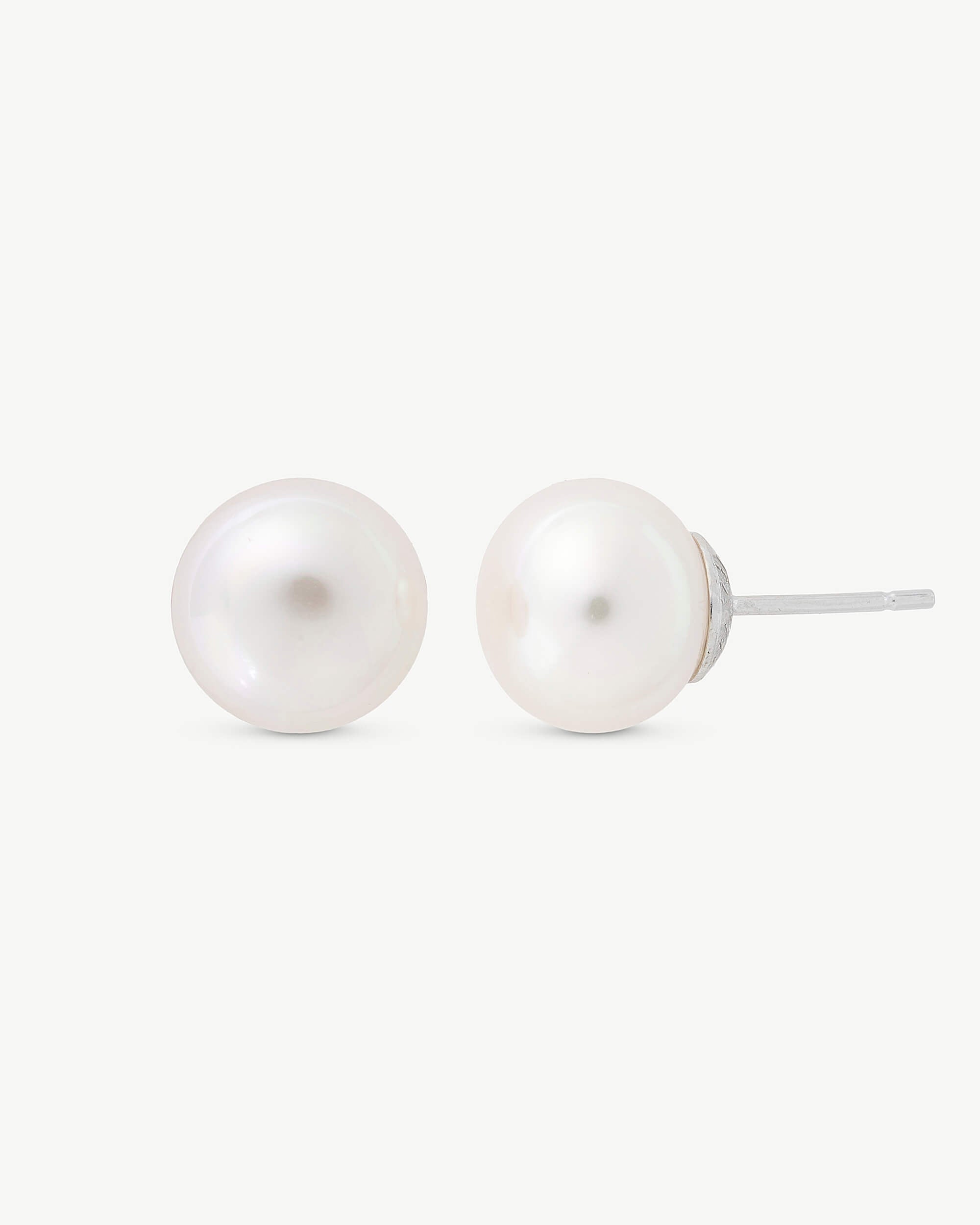 Majorica Nuada Orecchini Corti Donna In Argento Con Perle Bianche 10 Mm - Gioielli Classici Ed Eleganti Fatti A Mano