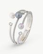 Armband aus grauen Perlen und Zirkonen Planet